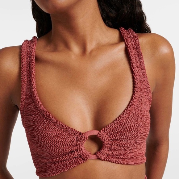 Hunza G Other - New Hunza G Nadine Metallic Rosewood Bikini *Top Only* Crinkle Stretchy Red